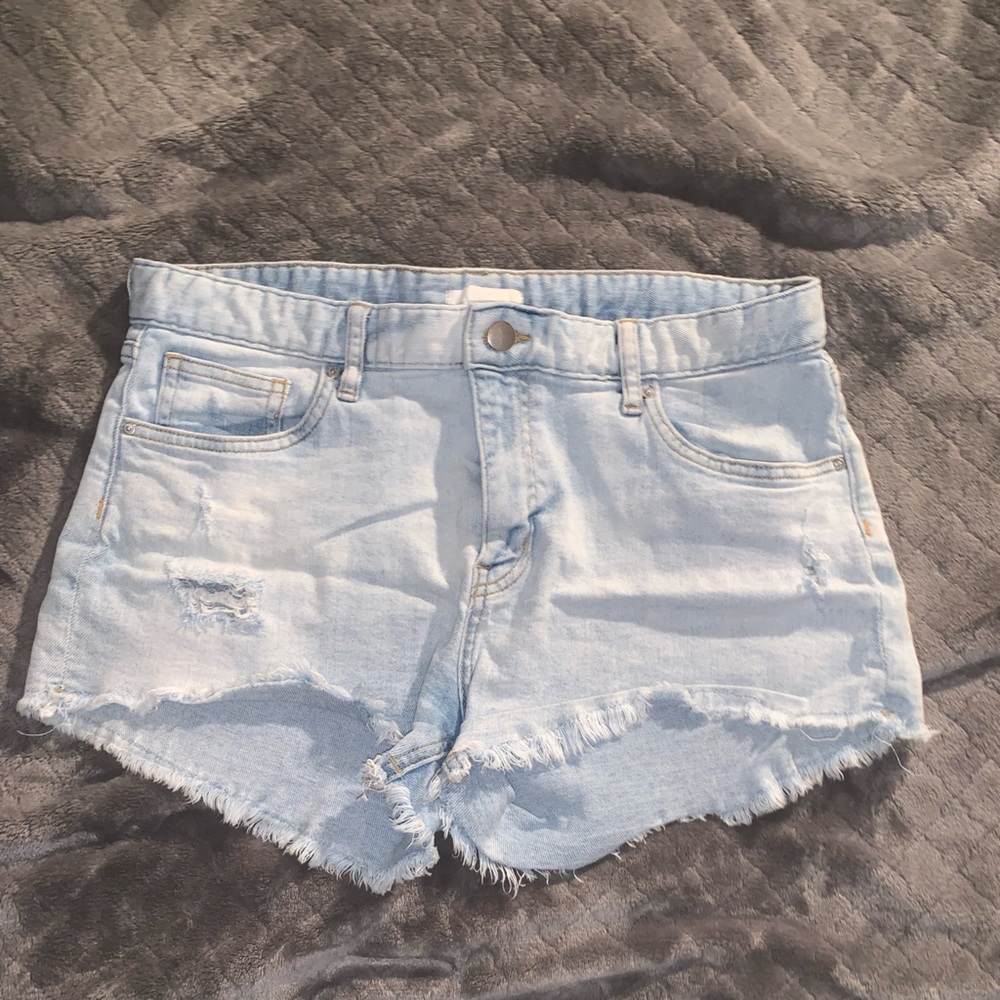 BOGO WHEN BUNDLED!! Light Denim Ripped Mid Rise Shorts from H&M